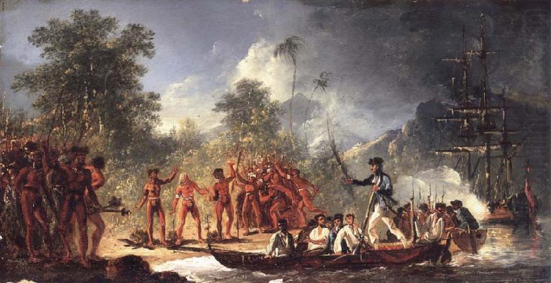 The Landing at Tanna Tana one of the new hebrides, unknow artist